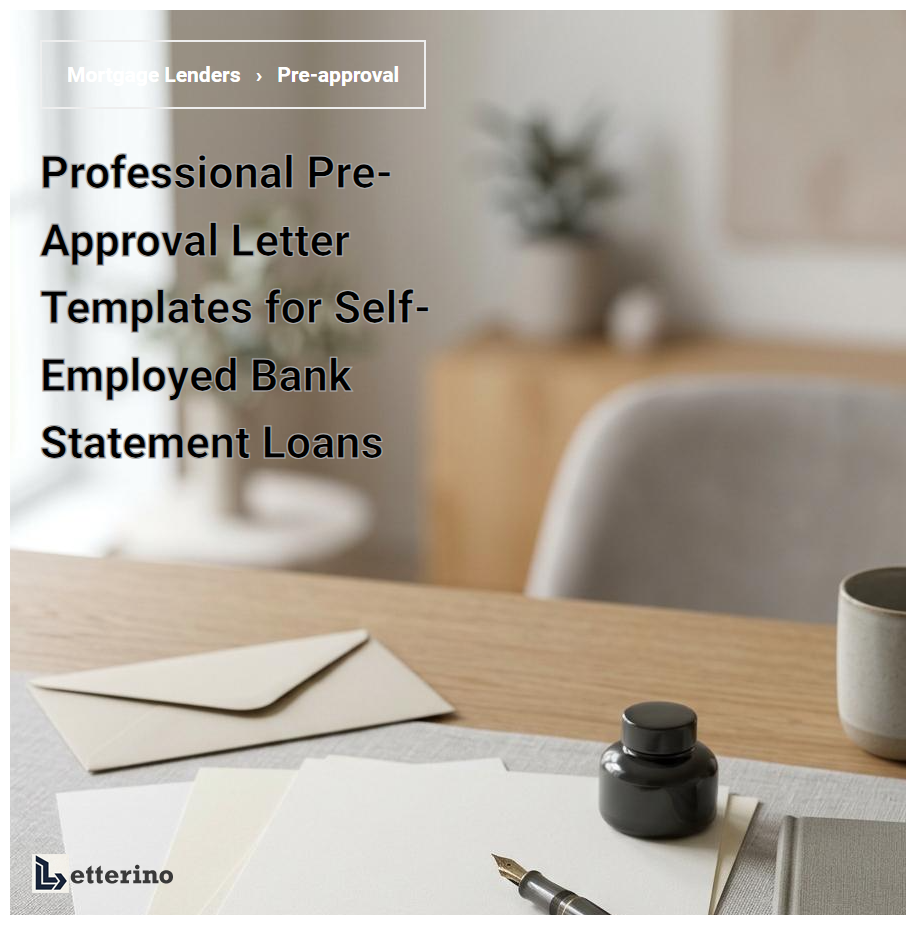 Professional Pre-Approval Letter Templates for Self-Employed Bank Statement Loans
