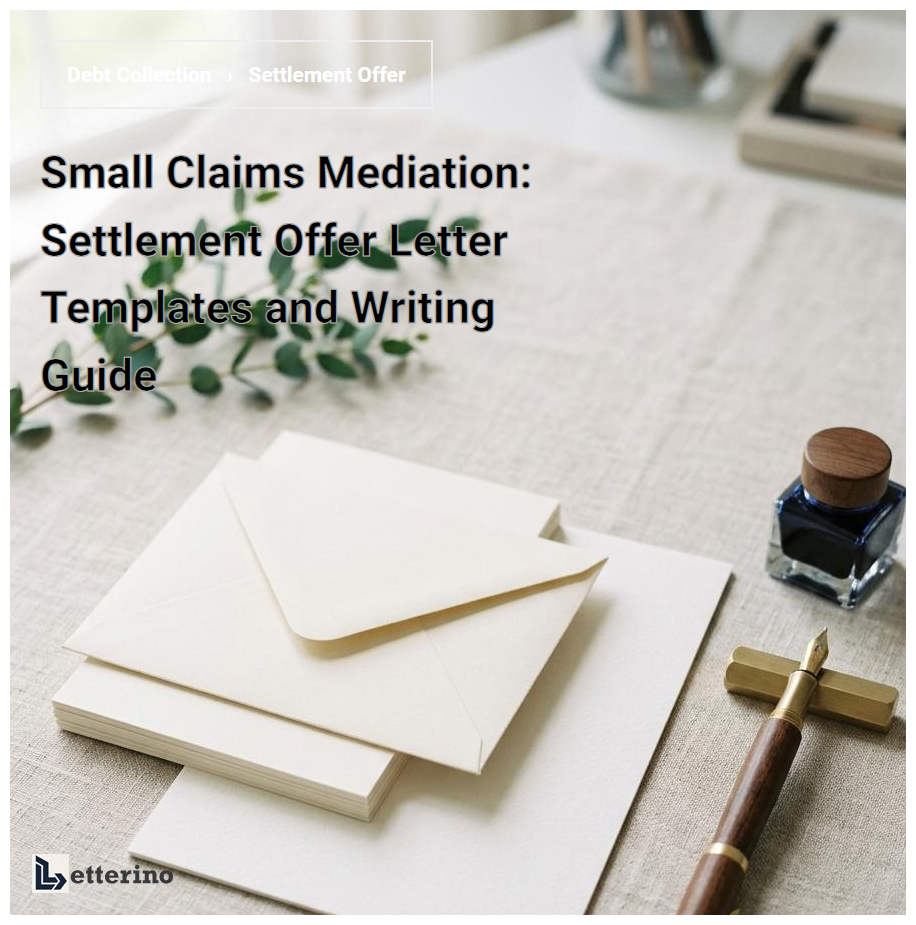 Small Claims Mediation: Settlement Offer Letter Templates and Writing Guide