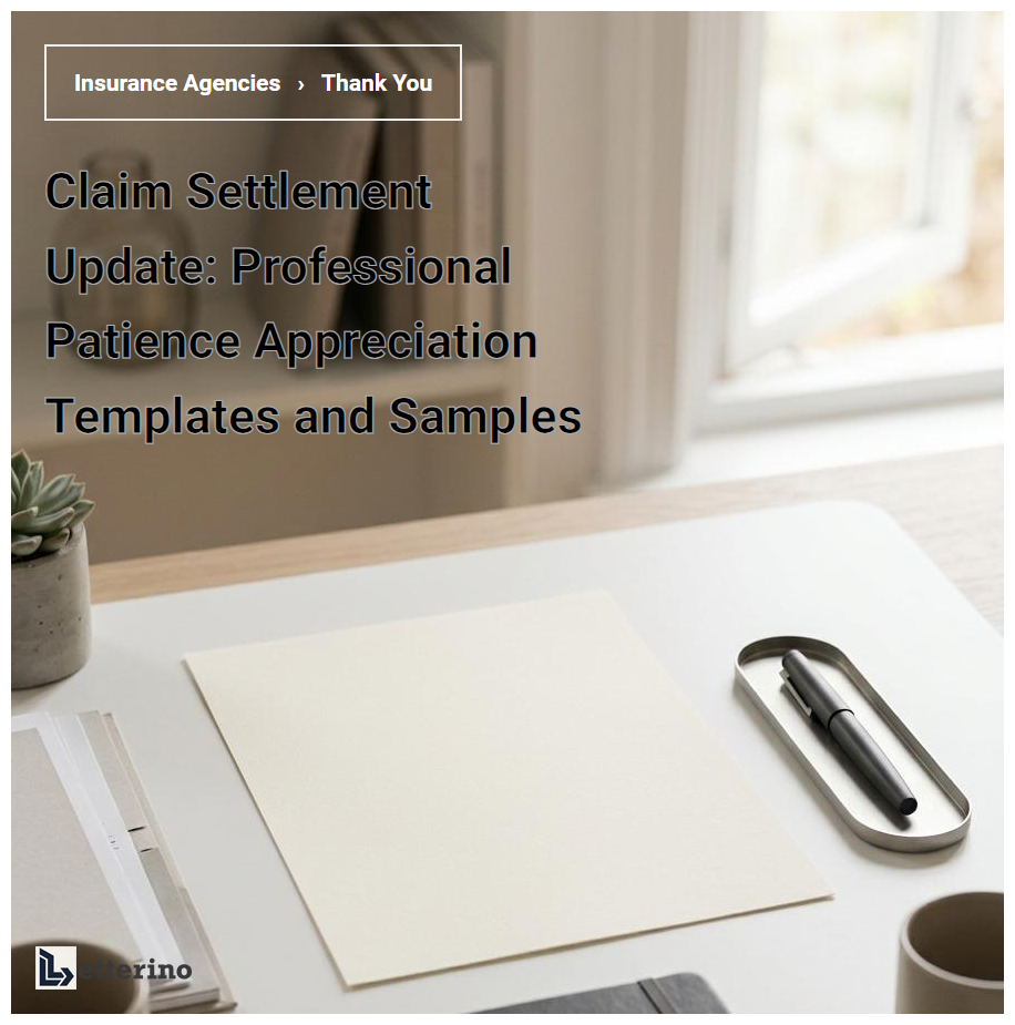 Claim Settlement Update: Professional Patience Appreciation Templates and Samples