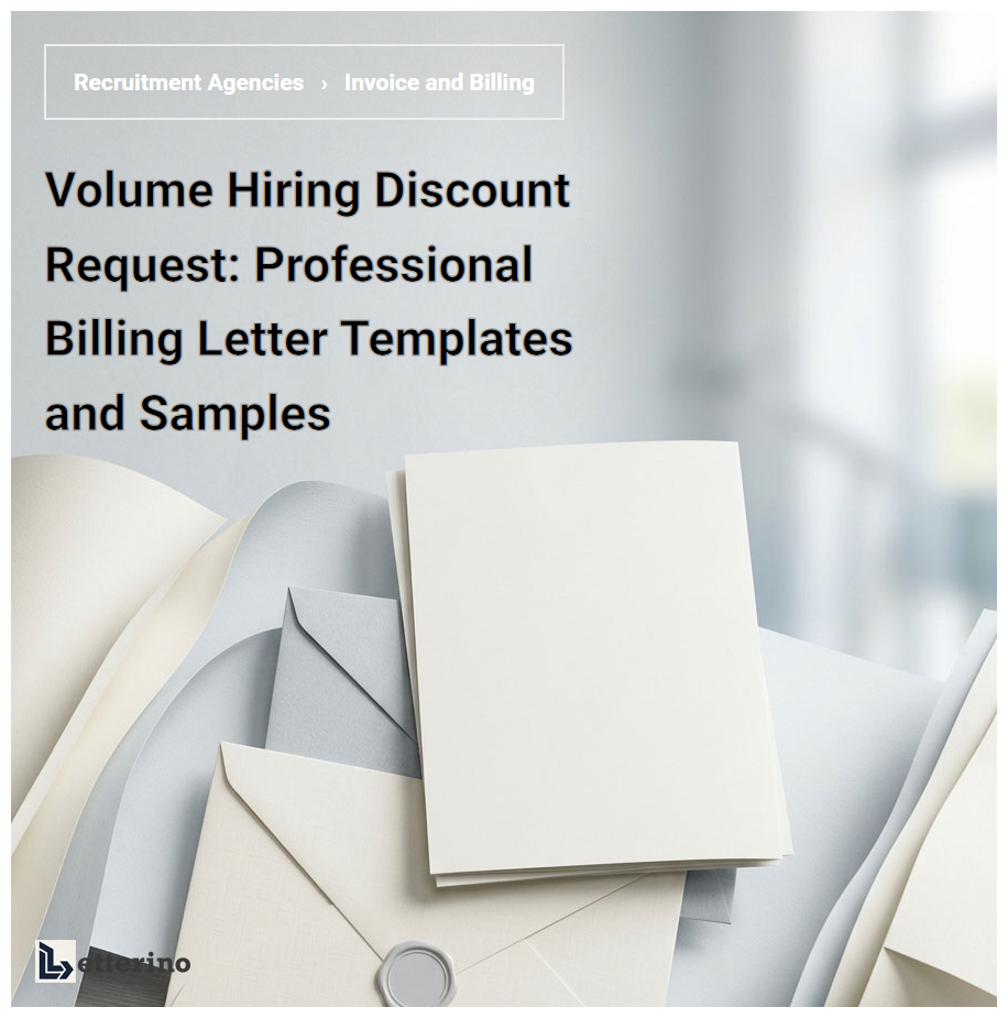 Volume Hiring Discount Request: Professional Billing Letter Templates and Samples