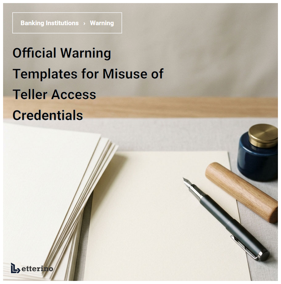 Official Warning Templates for Misuse of Teller Access Credentials