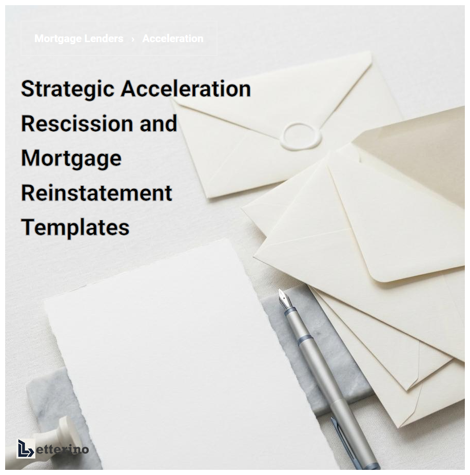 Strategic Acceleration Rescission and Mortgage Reinstatement Templates