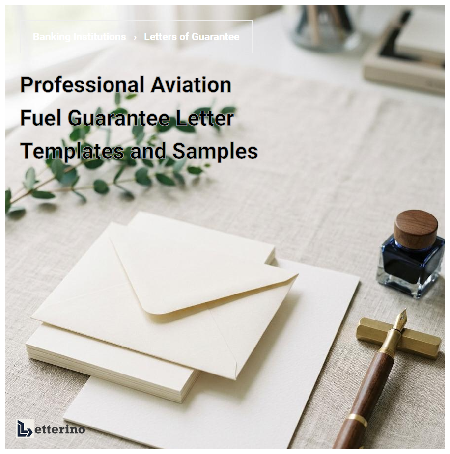 Professional Aviation Fuel Guarantee Letter Templates and Samples