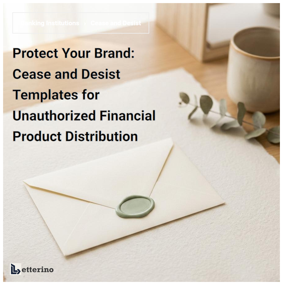 Protect Your Brand: Cease and Desist Templates for Unauthorized Financial Product Distribution
