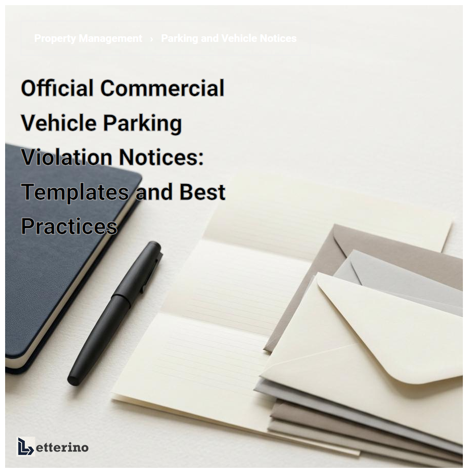 Official Commercial Vehicle Parking Violation Notices: Templates and Best Practices