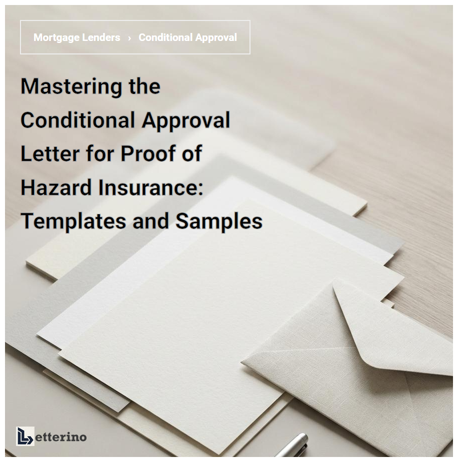 Mastering the Conditional Approval Letter for Proof of Hazard Insurance: Templates and Samples