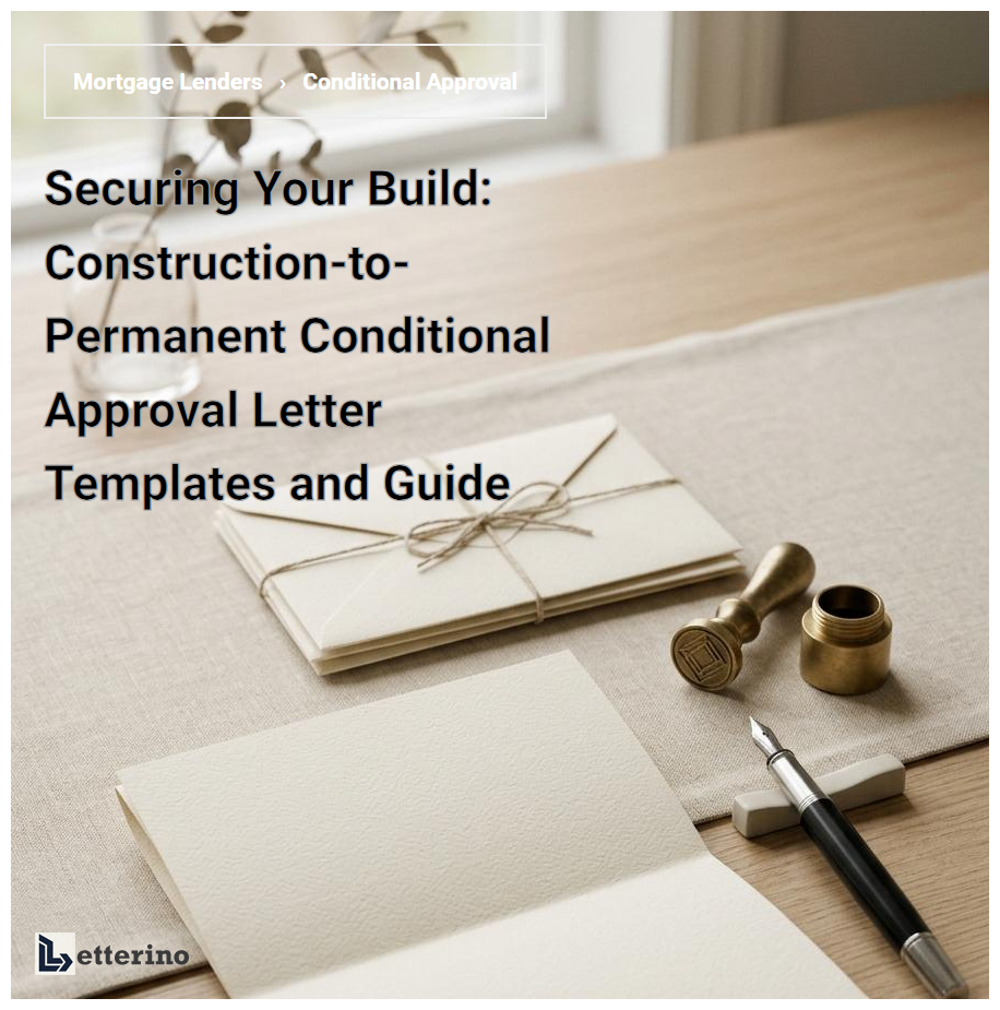 Securing Your Build: Construction-to-Permanent Conditional Approval Letter Templates and Guide