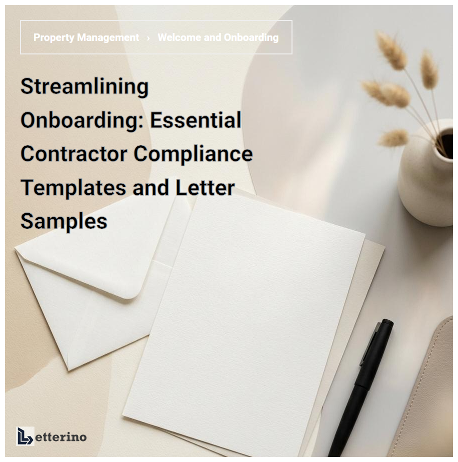 Streamlining Onboarding: Essential Contractor Compliance Templates and Letter Samples