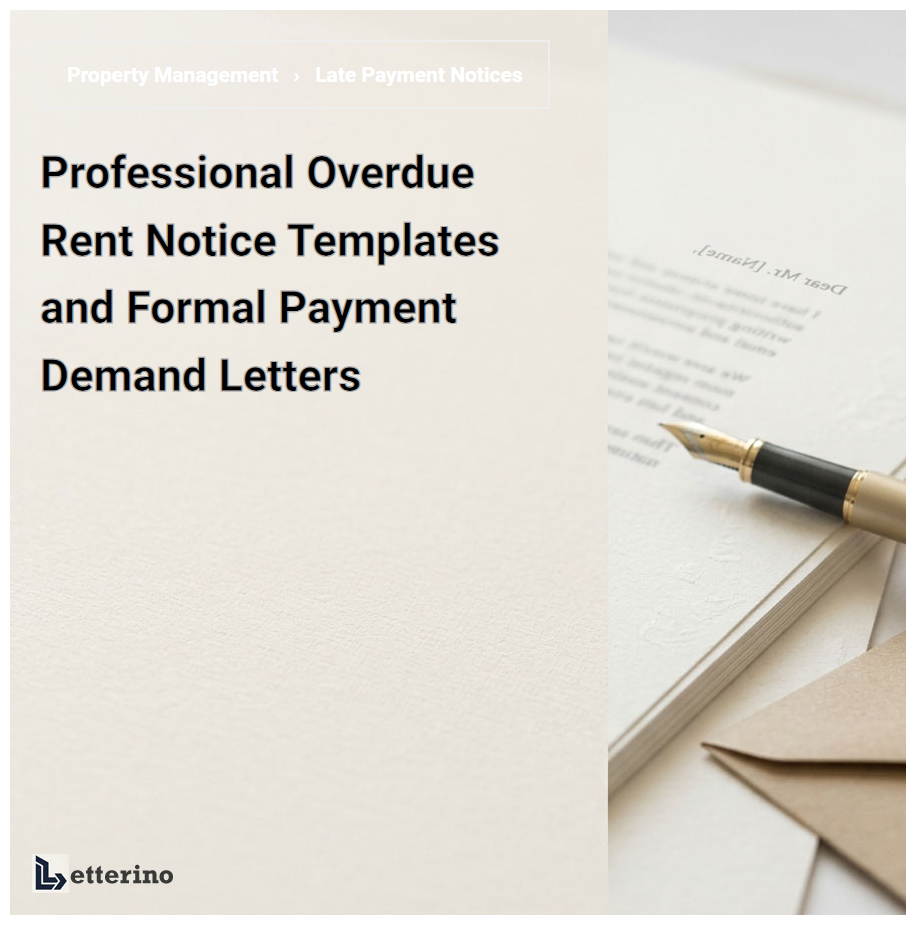 Professional Overdue Rent Notice Templates and Formal Payment Demand Letters