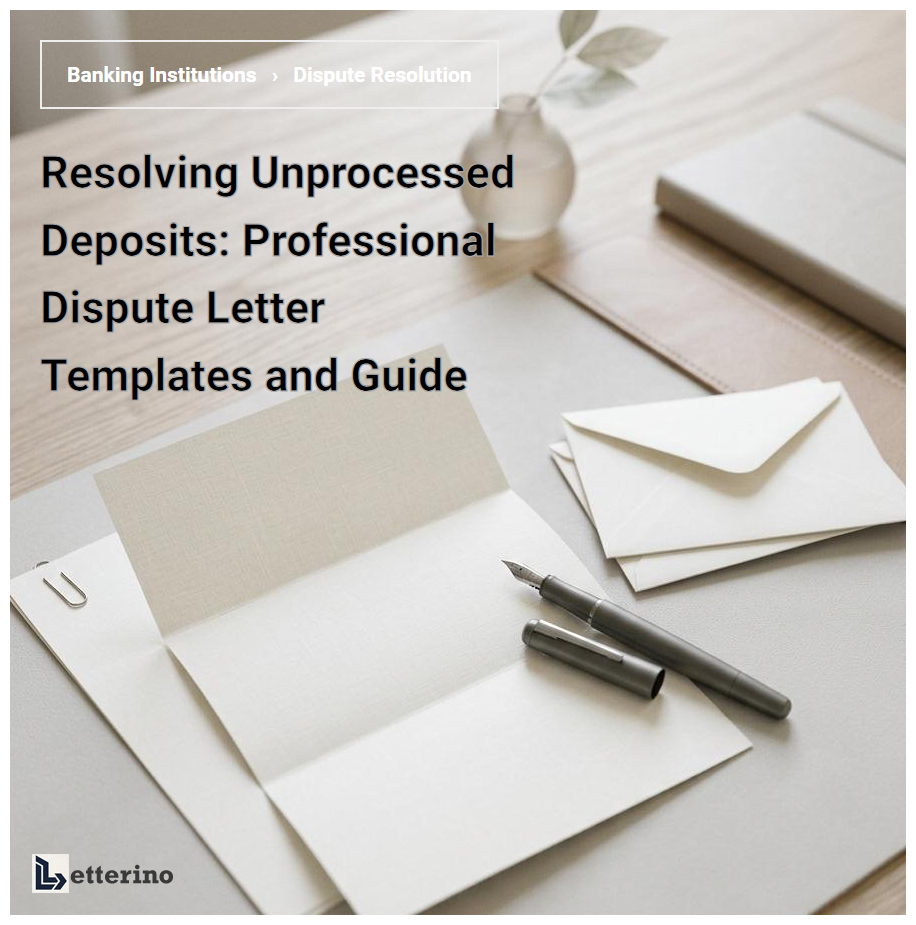 Resolving Unprocessed Deposits: Professional Dispute Letter Templates and Guide