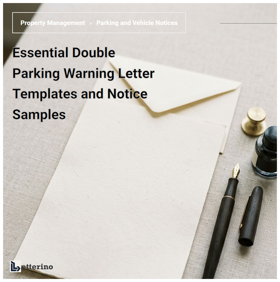 Essential Double Parking Warning Letter Templates and Notice Samples