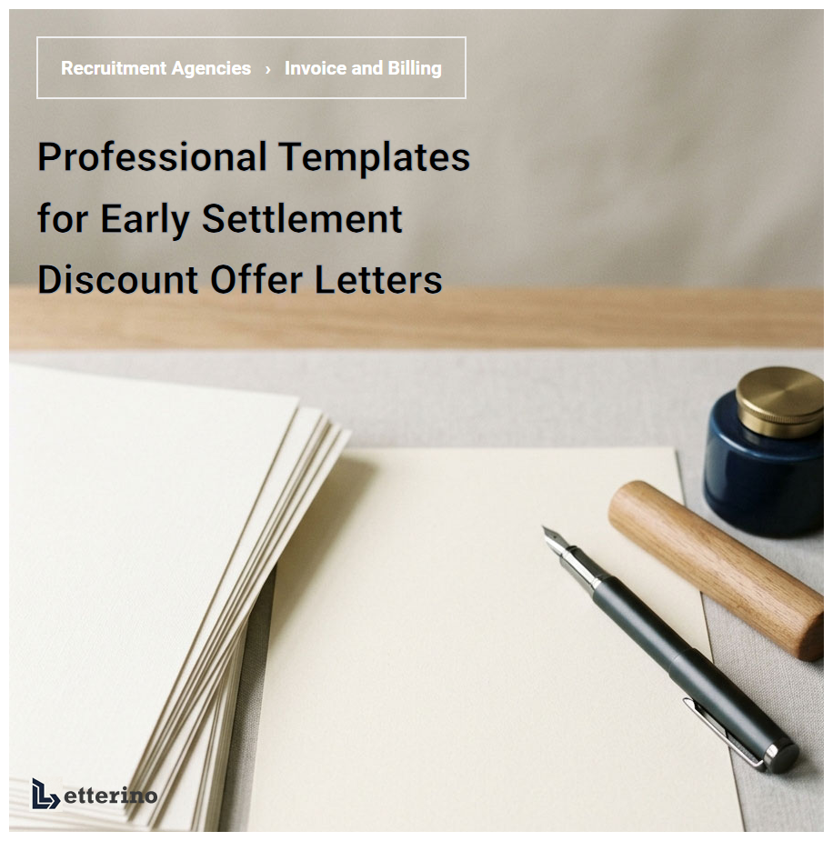 Professional Templates for Early Settlement Discount Offer Letters