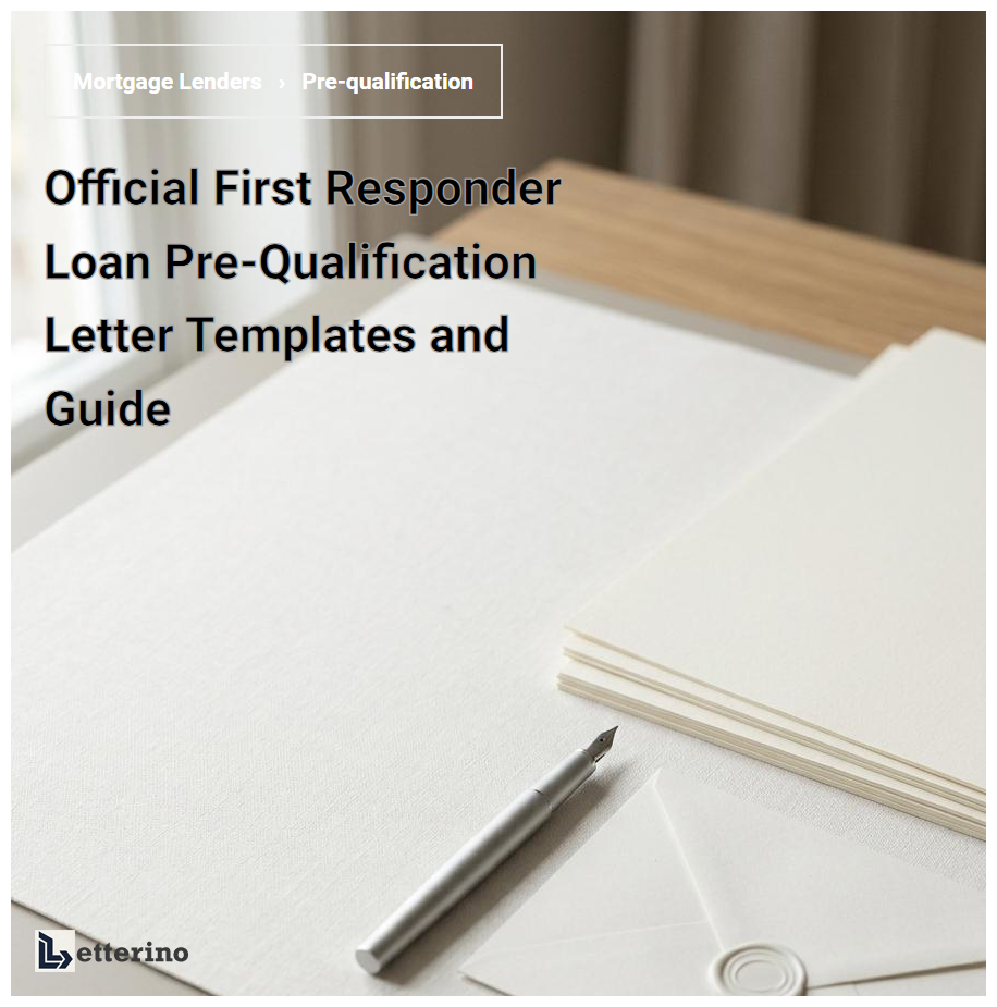 Official First Responder Loan Pre-Qualification Letter Templates and Guide