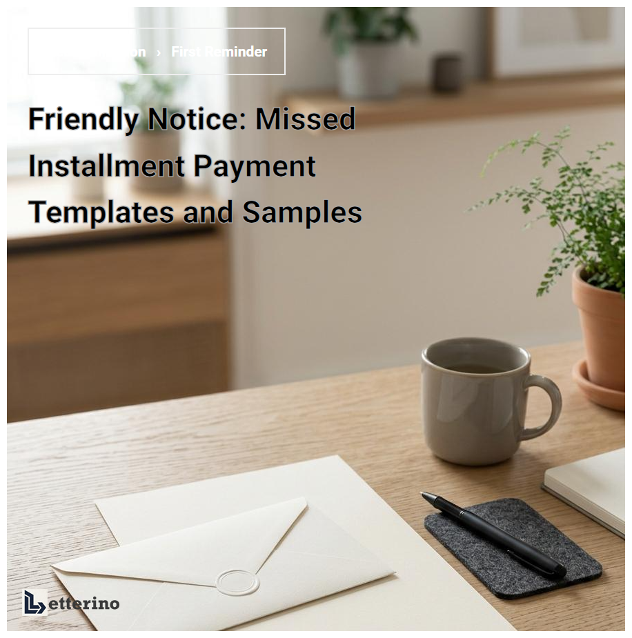 Friendly Notice: Missed Installment Payment Templates and Samples