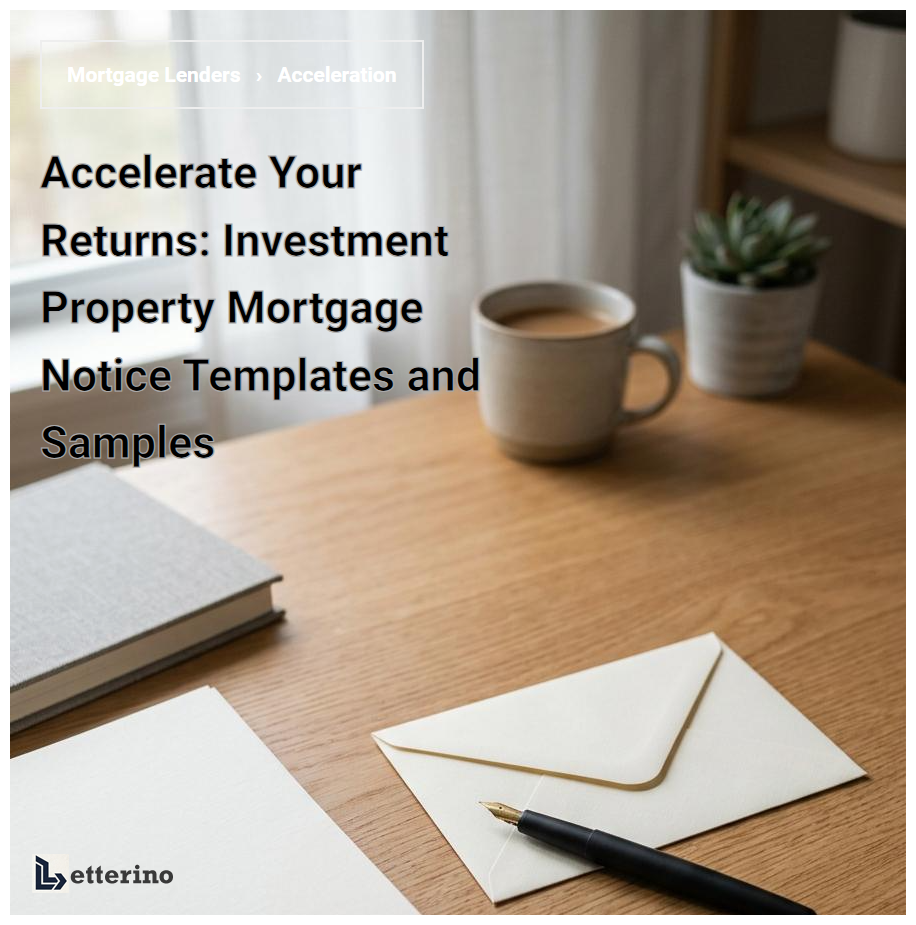 Accelerate Your Returns: Investment Property Mortgage Notice Templates and Samples