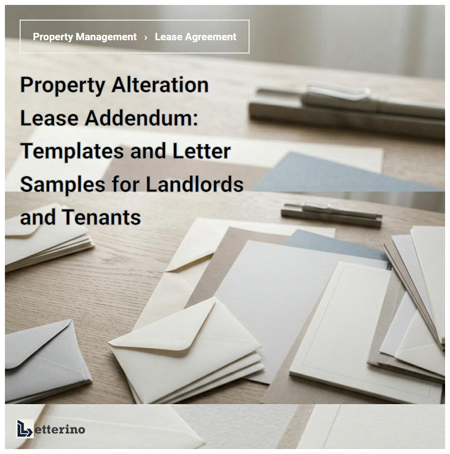 Property Alteration Lease Addendum: Templates and Letter Samples for Landlords and Tenants