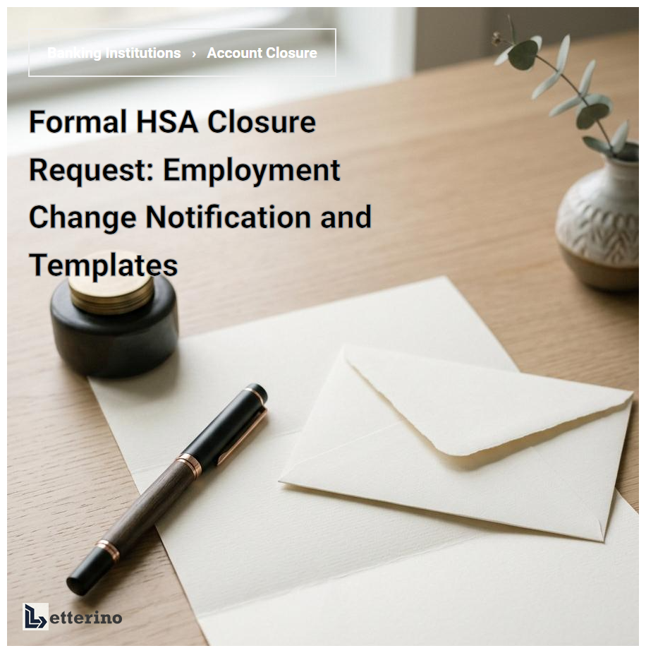 Formal HSA Closure Request: Employment Change Notification and Templates
