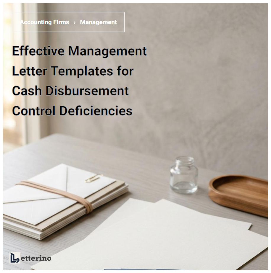 Effective Management Letter Templates for Cash Disbursement Control Deficiencies