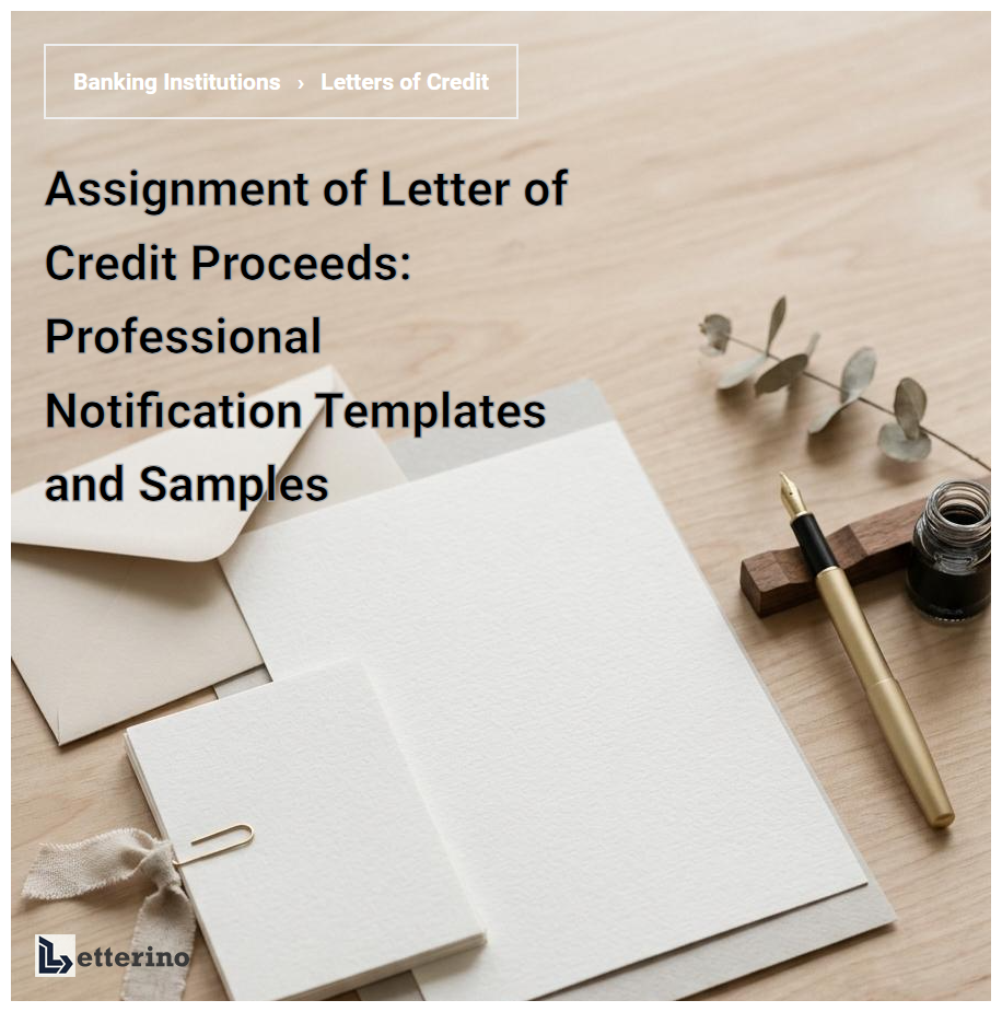 Assignment of Letter of Credit Proceeds: Professional Notification Templates and Samples