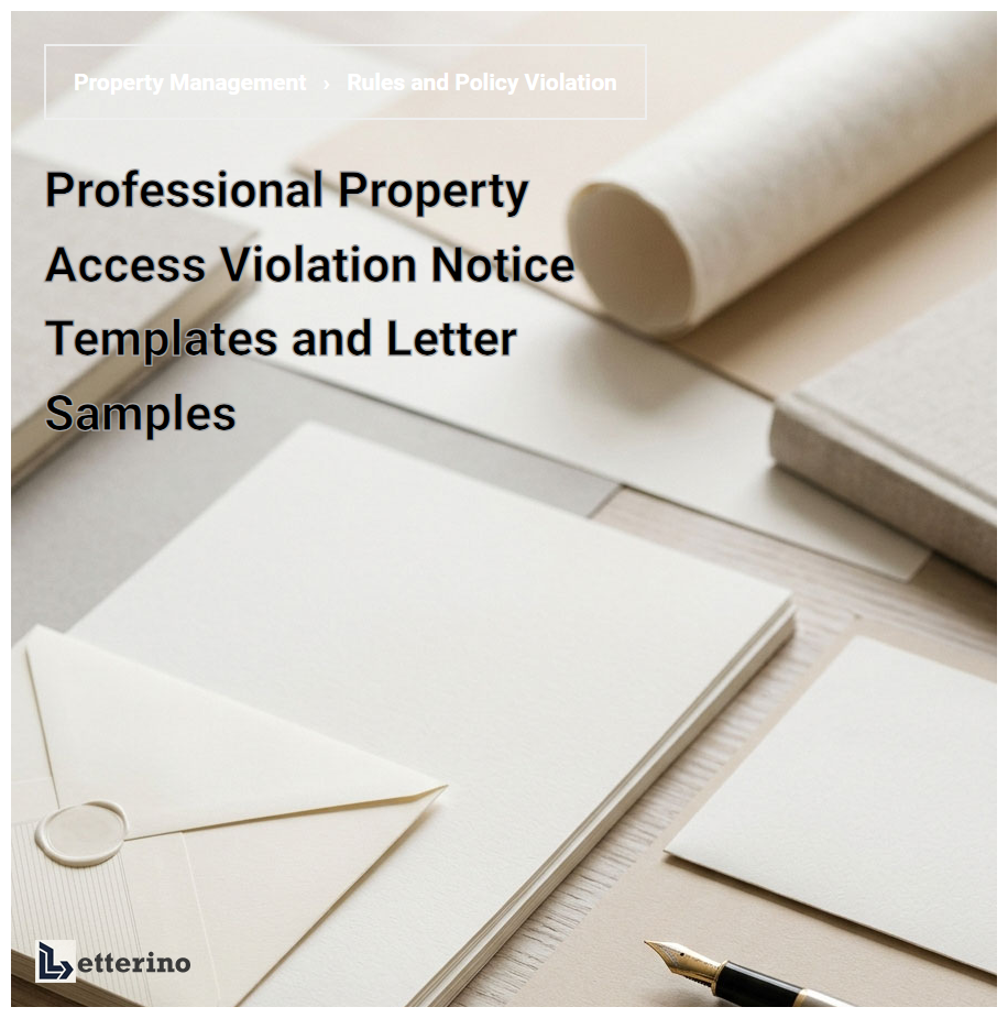 Professional Property Access Violation Notice Templates and Letter Samples