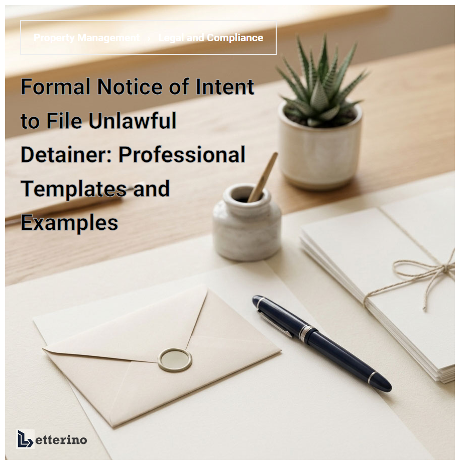 Formal Notice of Intent to File Unlawful Detainer: Professional Templates and Examples