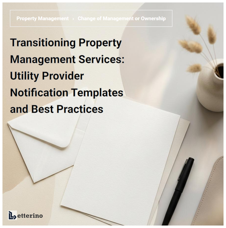 Transitioning Property Management Services: Utility Provider Notification Templates and Best Practices