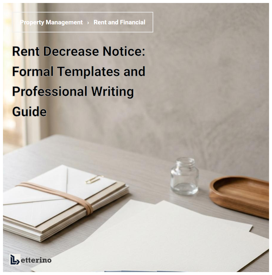 Rent Decrease Notice: Formal Templates and Professional Writing Guide