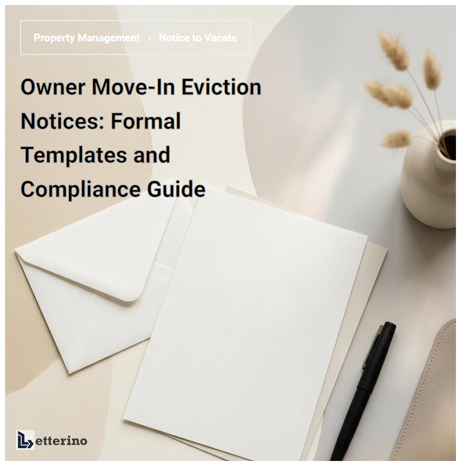 Owner Move-In Eviction Notices: Formal Templates and Compliance Guide