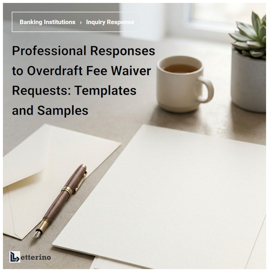 Professional Responses to Overdraft Fee Waiver Requests: Templates and Samples