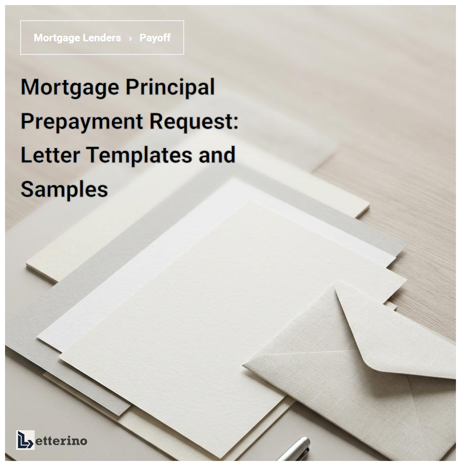 Mortgage Principal Prepayment Request: Letter Templates and Samples
