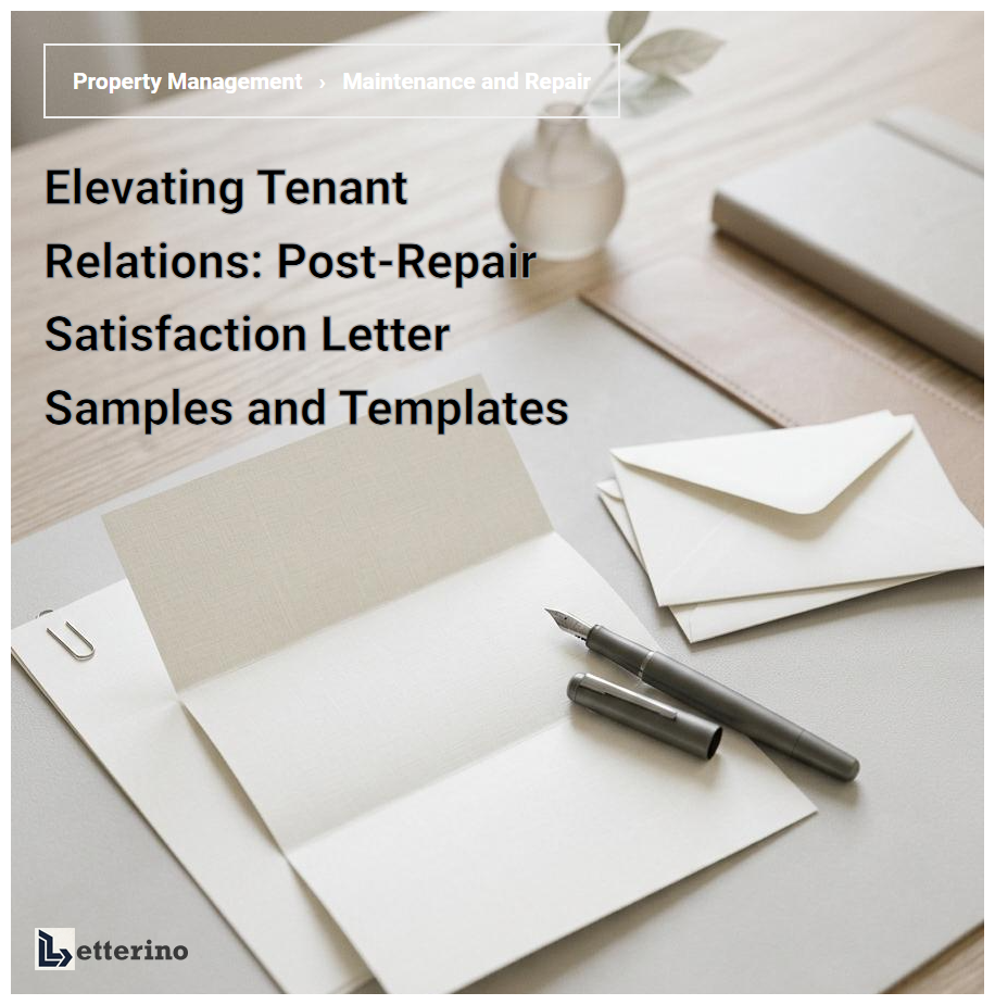 Elevating Tenant Relations: Post-Repair Satisfaction Letter Samples and Templates