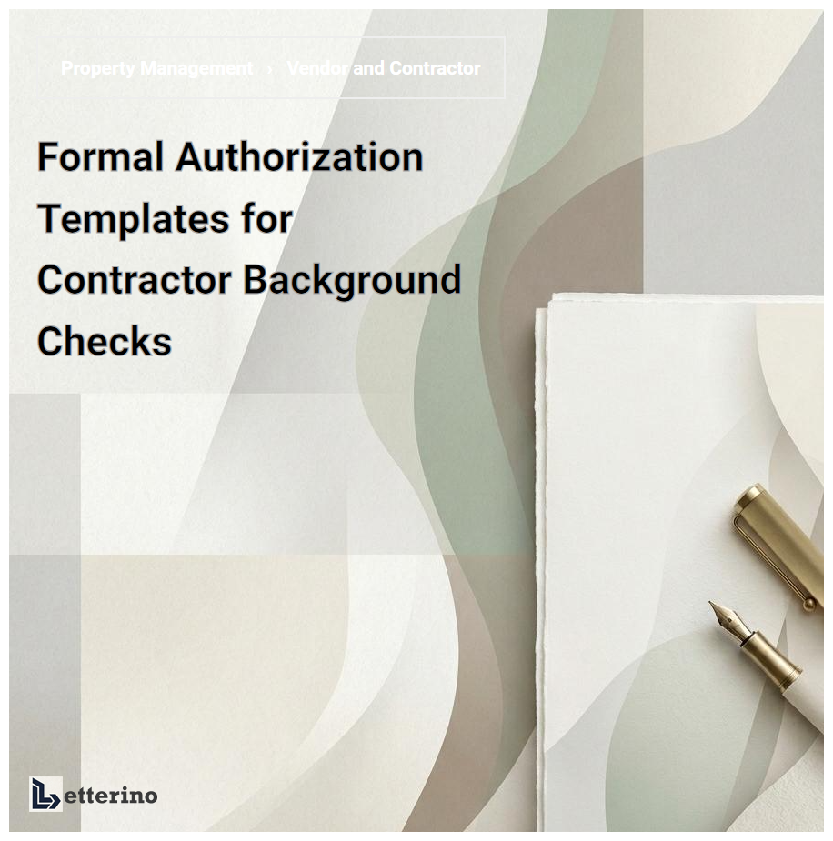 Formal Authorization Templates for Contractor Background Checks