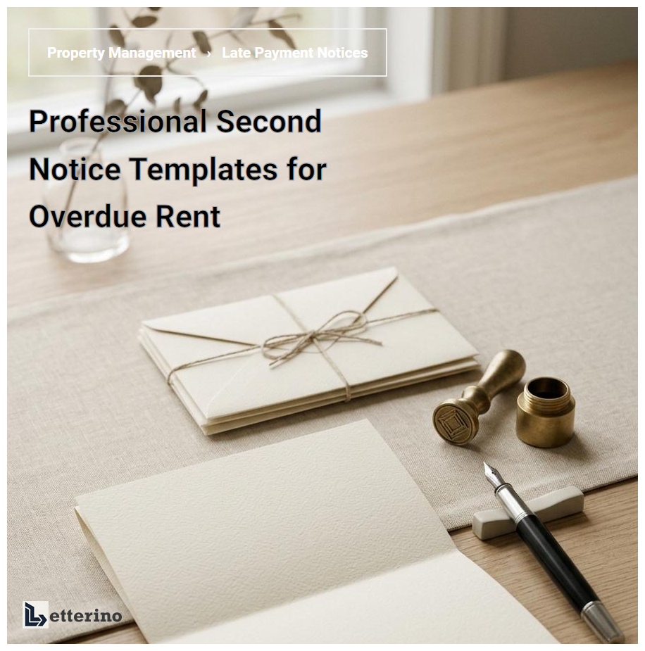 Professional Second Notice Templates for Overdue Rent