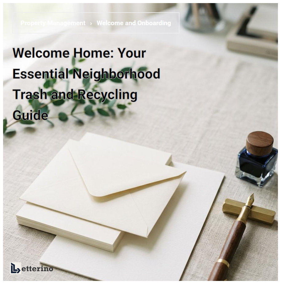Welcome Home: Your Essential Neighborhood Trash and Recycling Guide