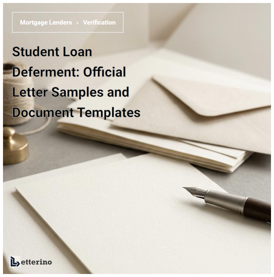 Student Loan Deferment: Official Letter Samples and Document Templates