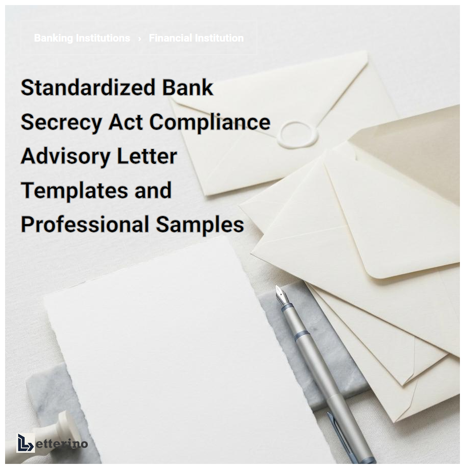 Standardized Bank Secrecy Act Compliance Advisory Letter Templates and Professional Samples