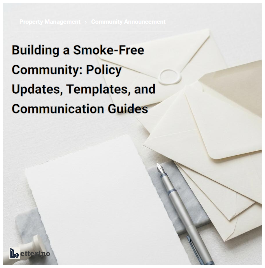 Building a Smoke-Free Community: Policy Updates, Templates, and Communication Guides