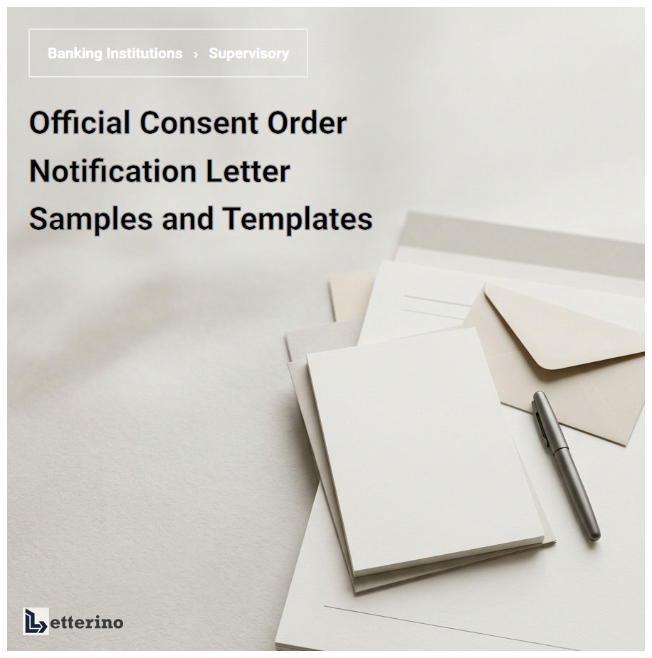 Official Consent Order Notification Letter Samples and Templates