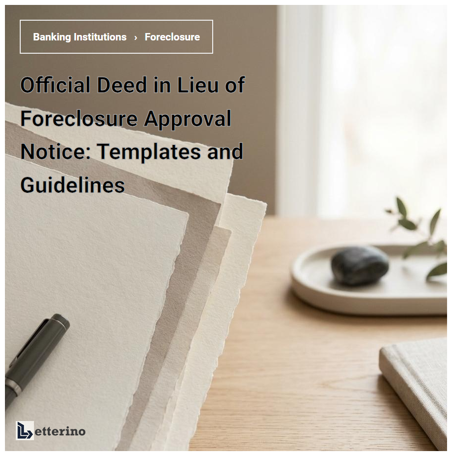 Official Deed in Lieu of Foreclosure Approval Notice: Templates and Guidelines