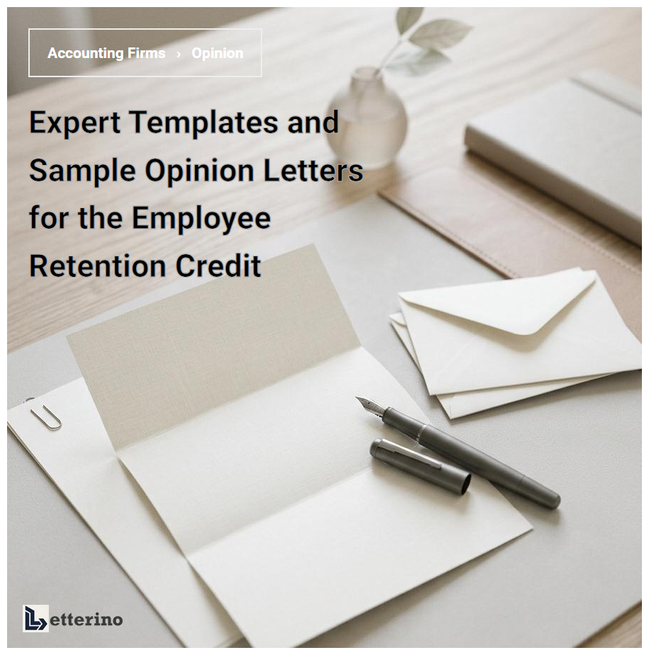 Expert Templates and Sample Opinion Letters for the Employee Retention Credit