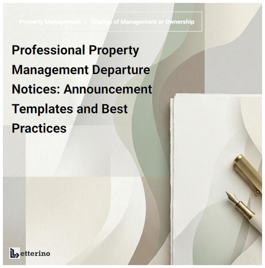 Professional Property Management Departure Notices: Announcement Templates and Best Practices