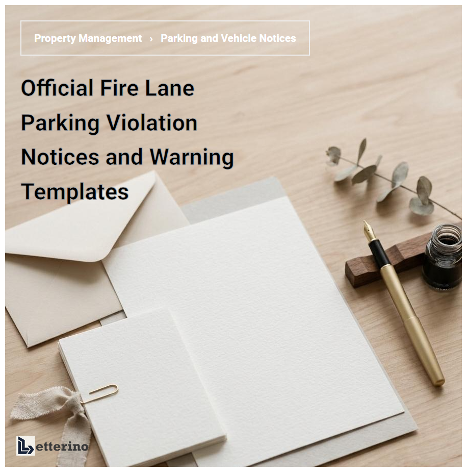 Official Fire Lane Parking Violation Notices and Warning Templates