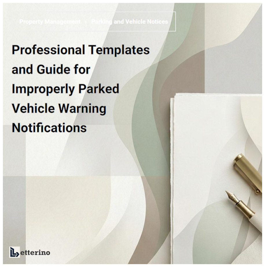 Professional Templates and Guide for Improperly Parked Vehicle Warning Notifications
