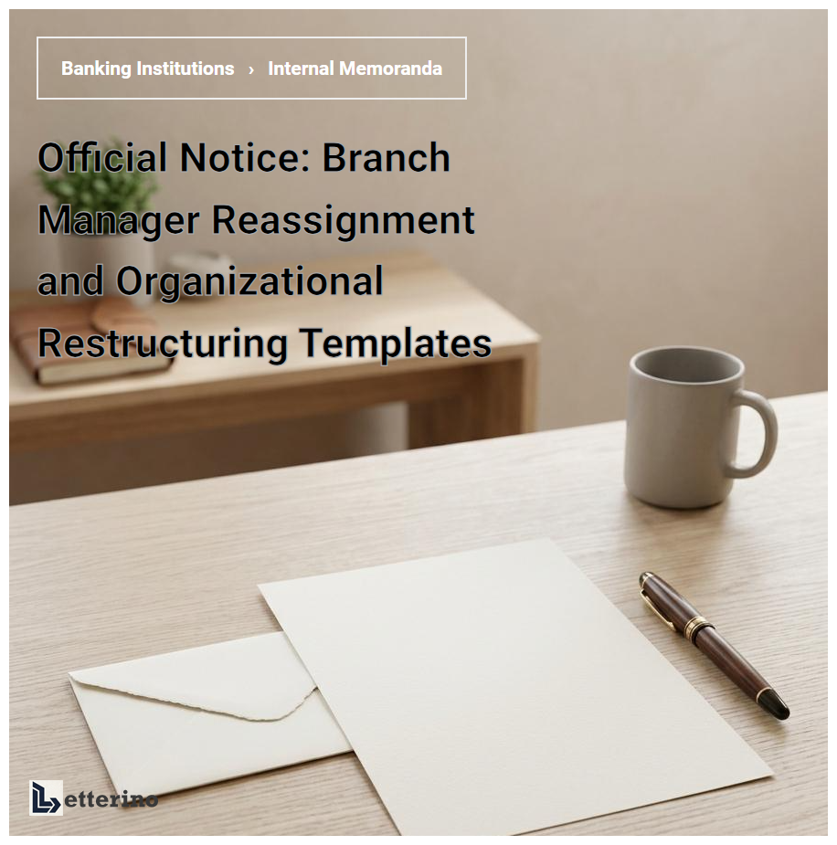 Official Notice: Branch Manager Reassignment and Organizational Restructuring Templates