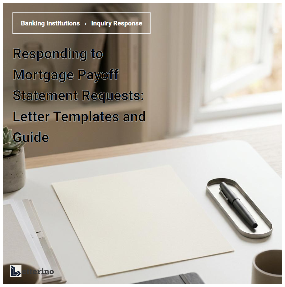 Responding to Mortgage Payoff Statement Requests: Letter Templates and Guide