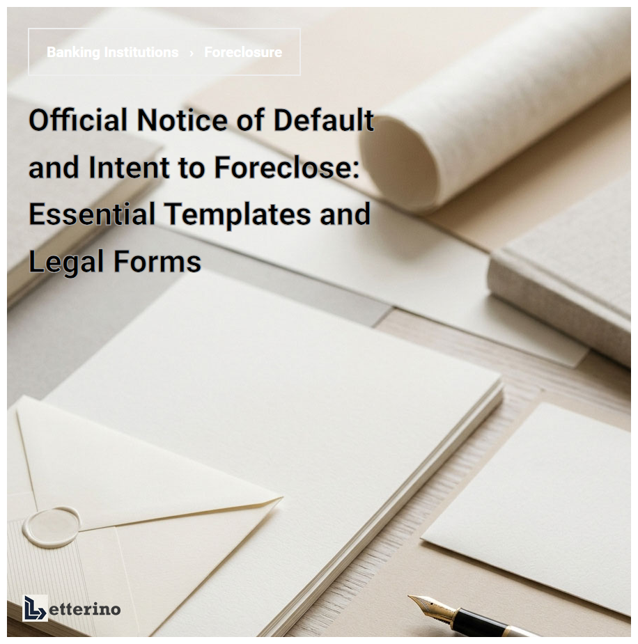 Official Notice of Default and Intent to Foreclose: Essential Templates and Legal Forms