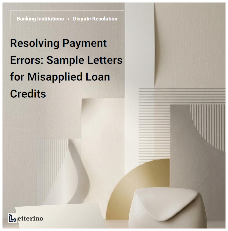 Resolving Payment Errors: Sample Letters for Misapplied Loan Credits