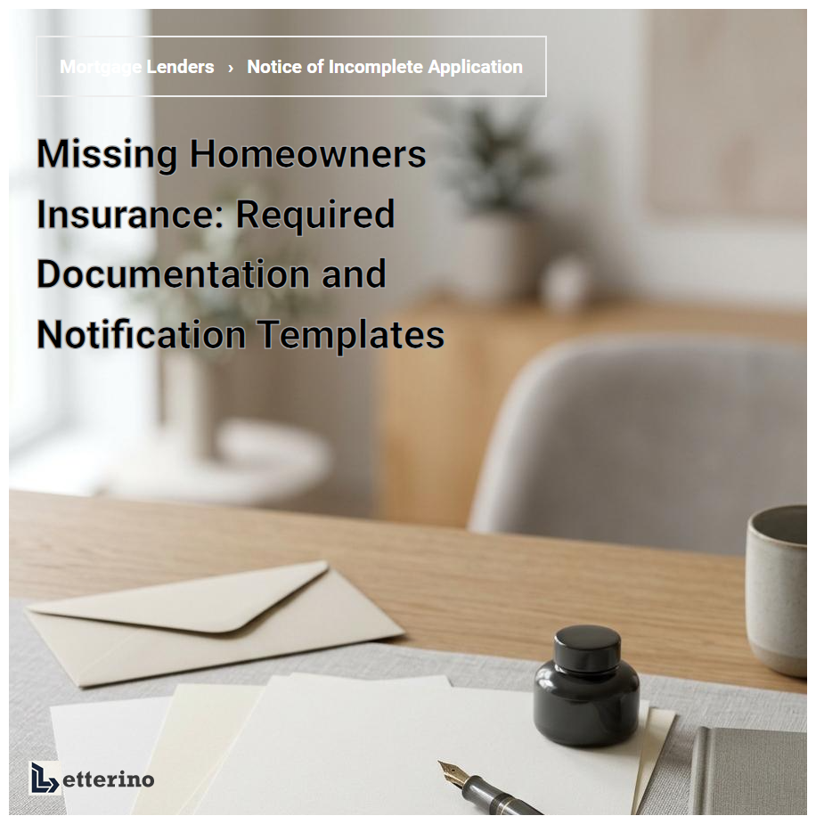 Missing Homeowners Insurance: Required Documentation and Notification Templates