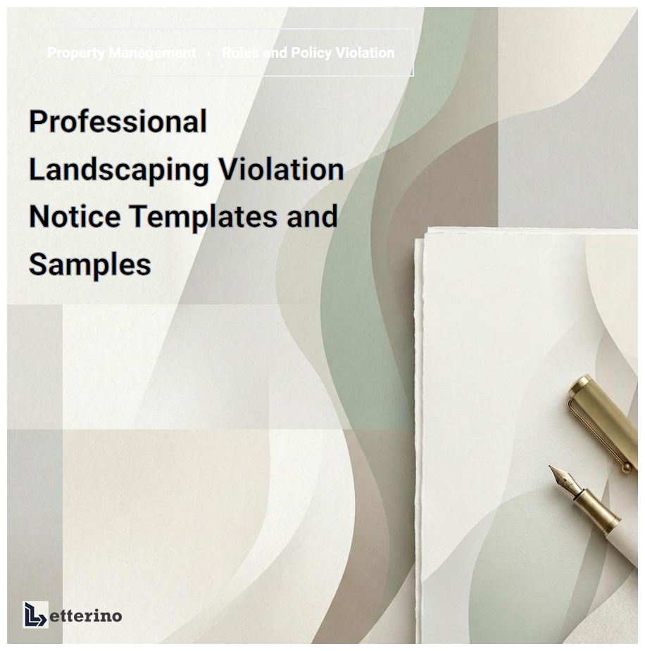 Professional Landscaping Violation Notice Templates and Samples
