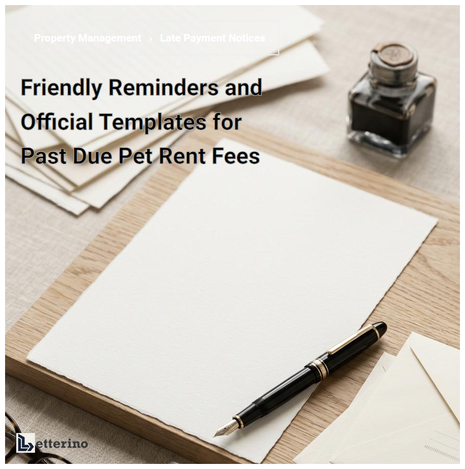 Friendly Reminders and Official Templates for Past Due Pet Rent Fees